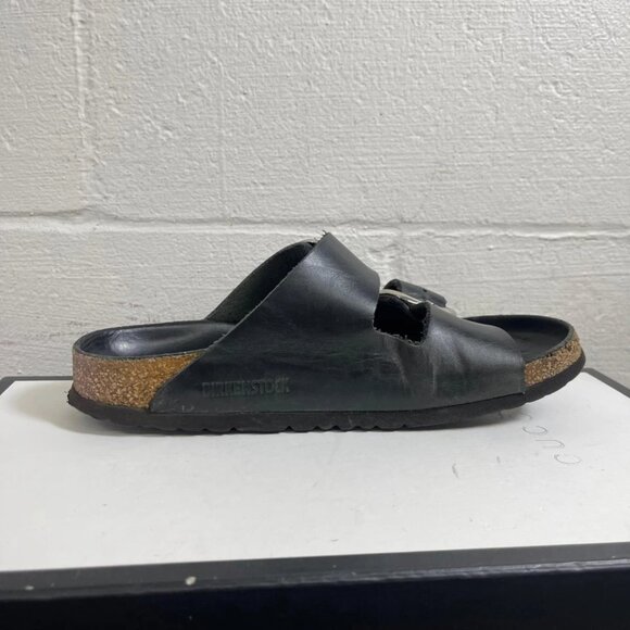 Birkenstock Arizona Big Buckle Black Leather Sandals Women's 38 EU/7 US Narrow - Picture 2 of 11